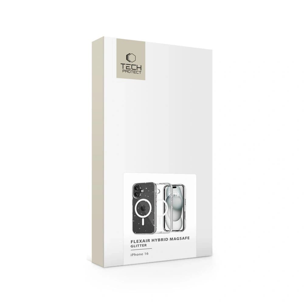Tech-protect Flexair Hybrid MagSafe tok Apple iPhone 16 Glitter - 5