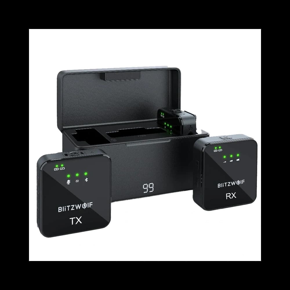 Drahtloses Mikrofon BlitzWolf, BW-SX63, 1000mAh (schwarz) - 2