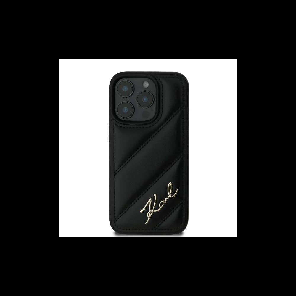 Case Karl Lagerfeld KLHCP16LPQDSMGK Apple iPhone 16 Pro hardcase Quilted Signature black - 3
