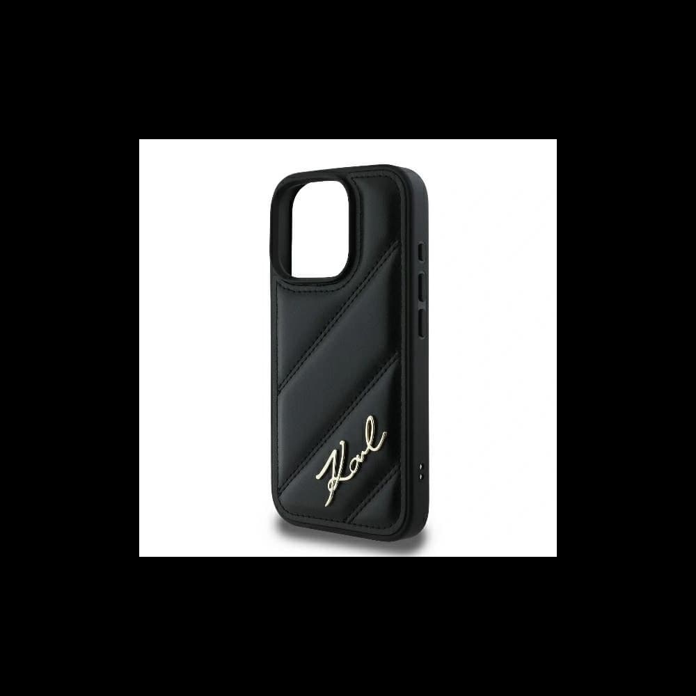 Case Karl Lagerfeld KLHCP16LPQDSMGK Apple iPhone 16 Pro hardcase Quilted Signature black - 6