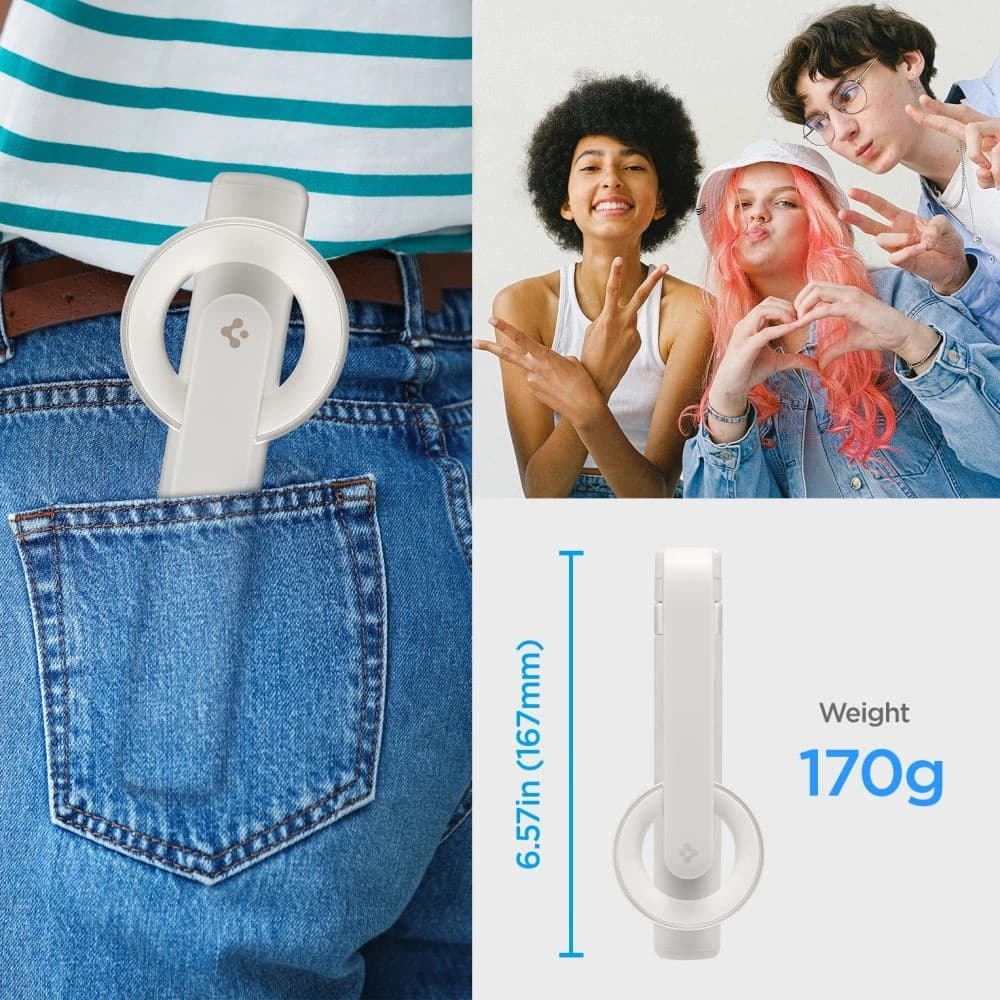 Spigen S571W MagSafe Bluetooth selfie tyč a stativ Dune Beige - 9