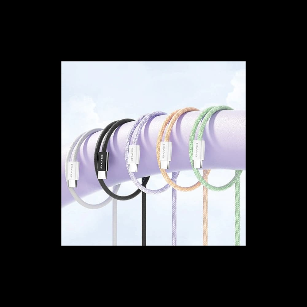 AWEI CL-219T USB-C / USB-C kabel 60W 1m kompatibilní s iPhone 15 černý - 6