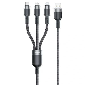 AWEI CL-975 USB-C / Lightning / microUSB 3in1 cable 1.2m black