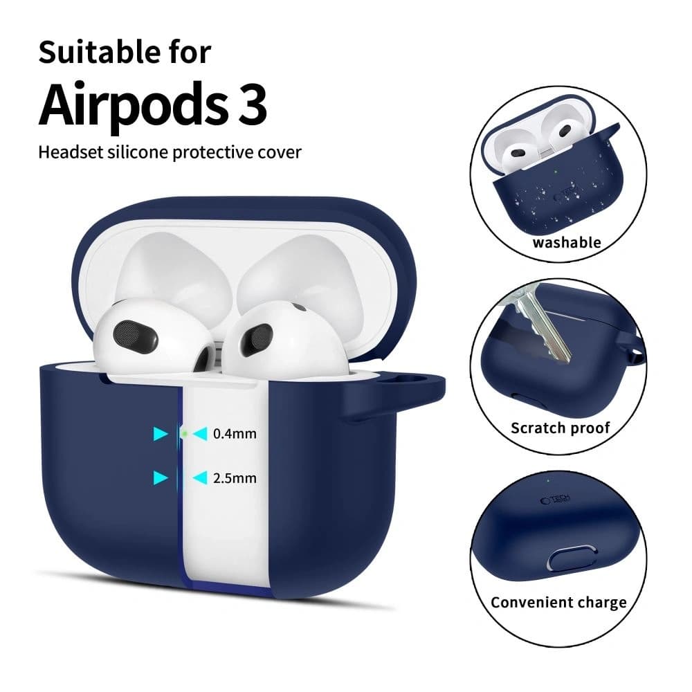 Tech-Protect Silicone Hook Apple Airpods 3 Navy Blue - 2