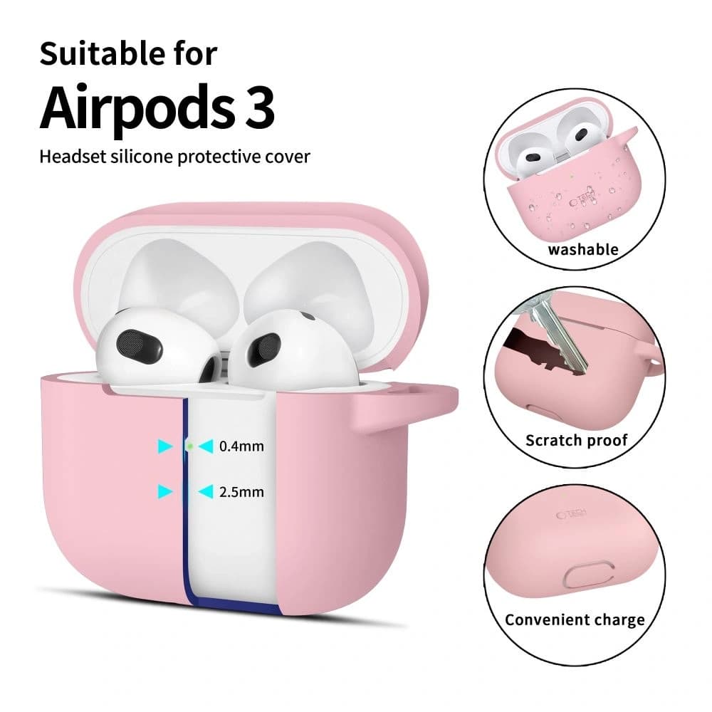 Tech-Protect Silicone Hook Apple Airpods 3 Dusty Pink - 2