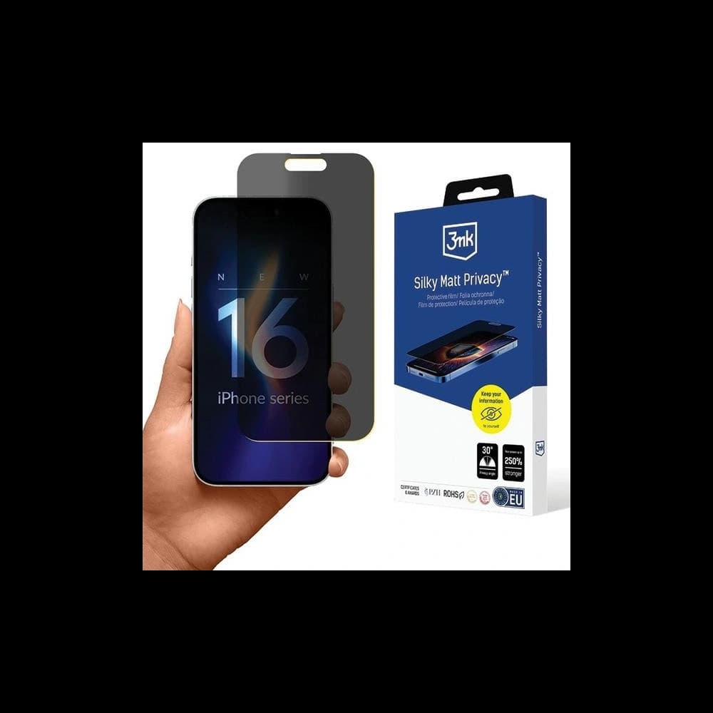 Folia prywatyzująca 3MK Silky Matt Privacy Apple iPhone 16 - 1