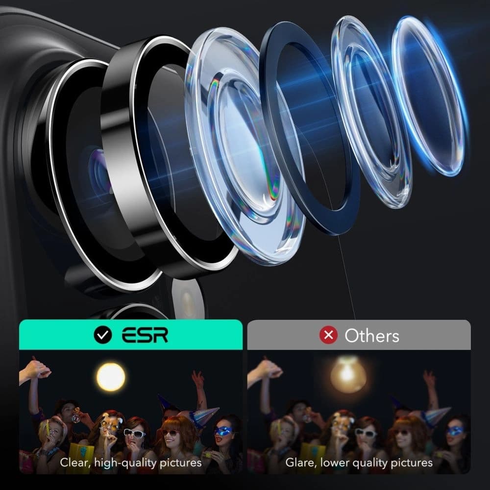 Osłona na aparat ESR Armorite Camera Protector Apple iPhone 16 / 16 Plus Black - 5