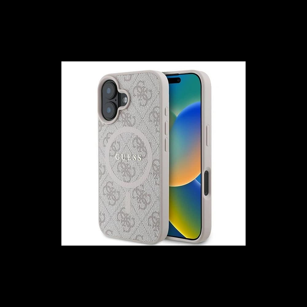 Guess GUHMP16MG4GFRP Apple iPhone 16 Plus Hartschale 4G Ring Classic Logo MagSafe pink - 1