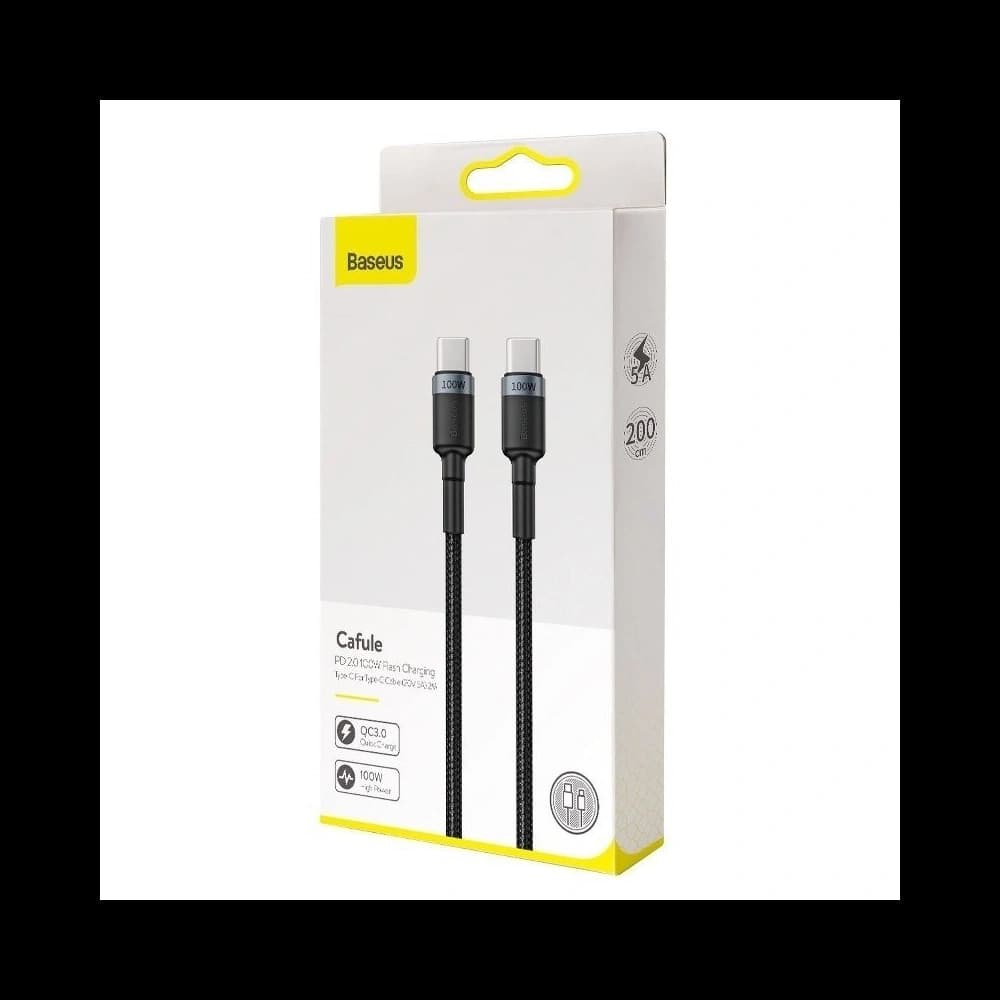Baseus Cafule PD2.0 100W flash charging USB For Type-C cable (20V 5A)2m Gray+Black - 7