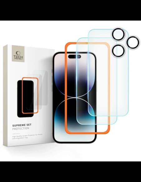 Szkło hartowane Tech-Protect Supreme Set Apple iPhone 16 Pro Max Clear [3 PACK]