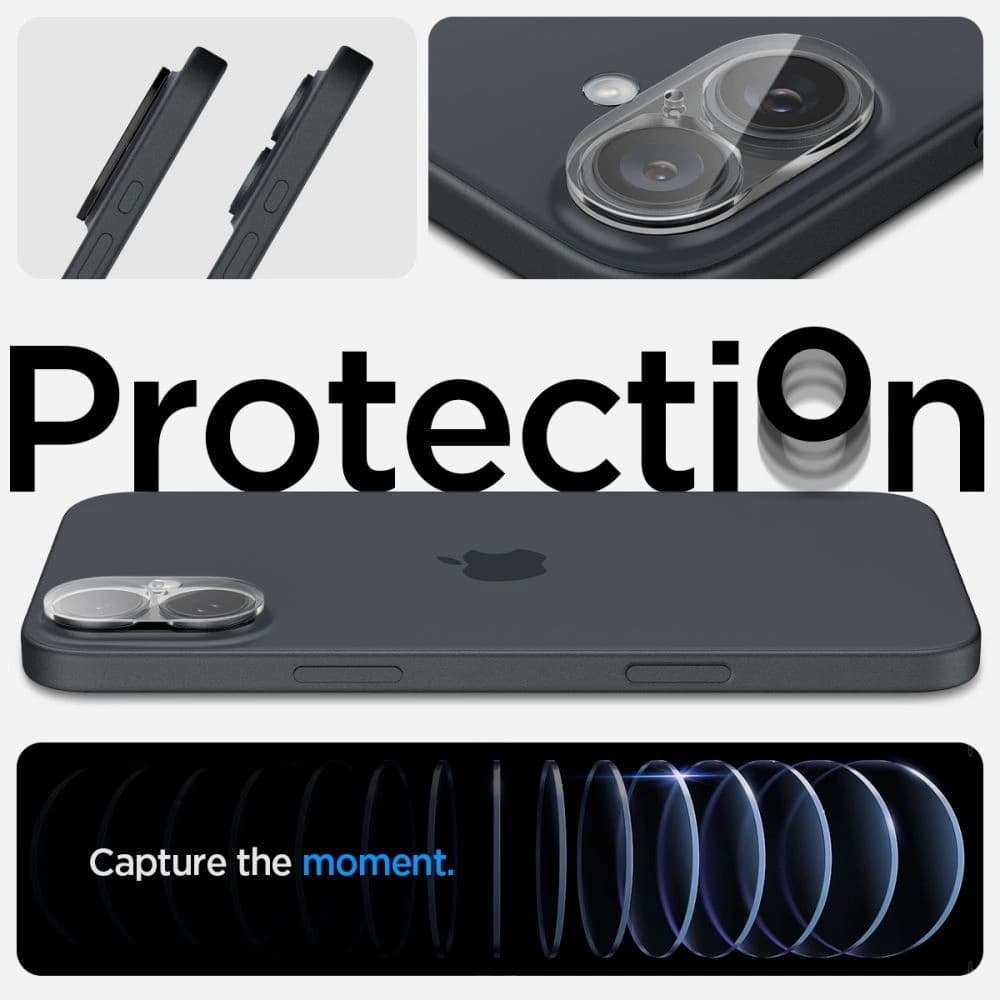 Spigen Optik.tr Ez Fit Camera Protector Apple iPhone 16 / 16 Plus Crystal Clear [2 PACK] - 10