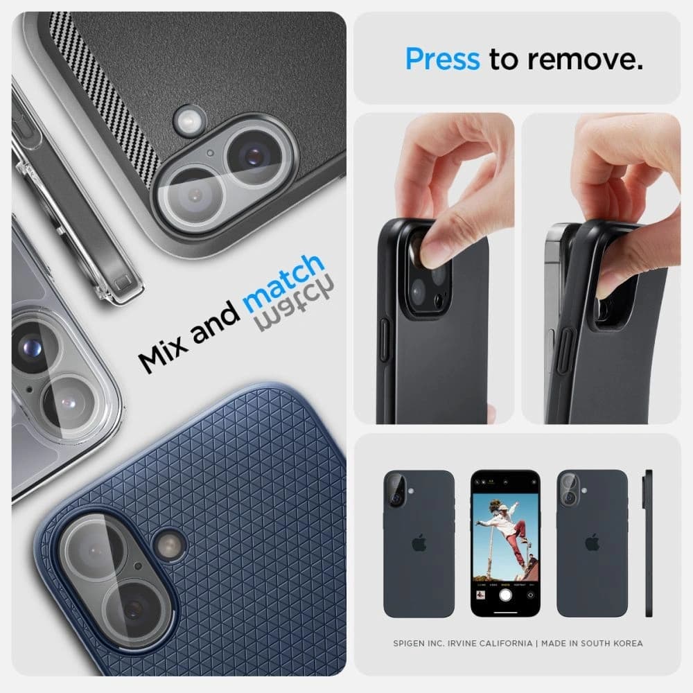 Spigen Optik.tr Ez Fit Camera Protector Apple iPhone 16 / 16 Plus Crystal Clear [2 PACK] - 14