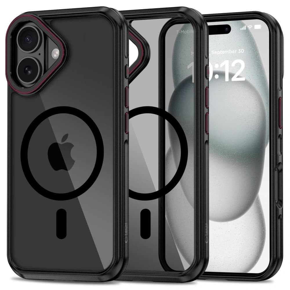 Tech-Protect MagHybrid MagSafe Apple iPhone 16 Fekete/piros - 1