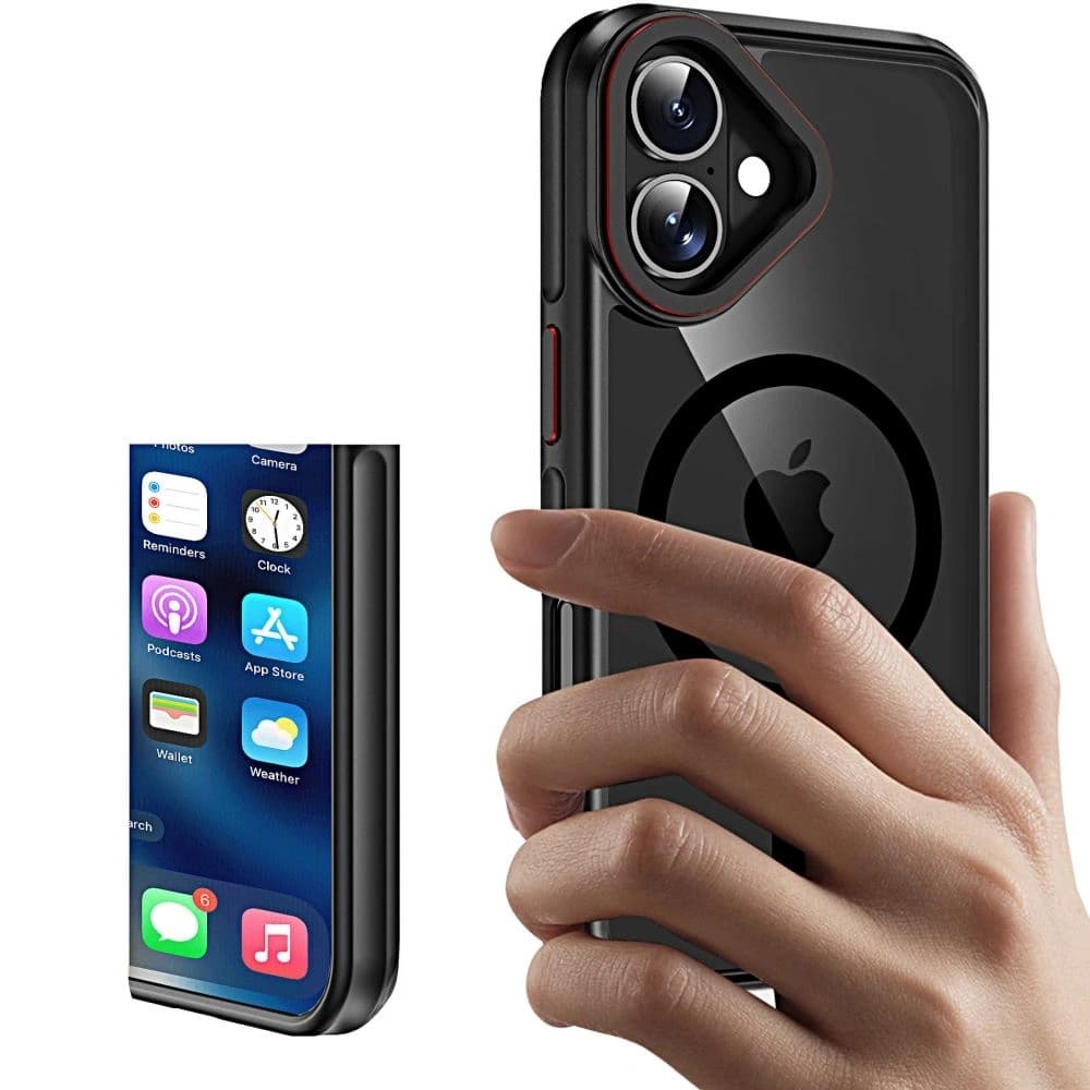 Tech-Protect MagHybrid MagSafe Apple iPhone 16 Fekete/piros - 2