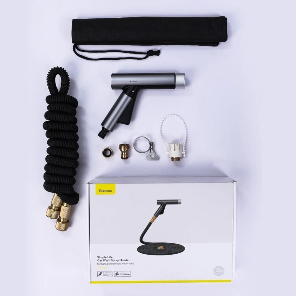 Baseus Schlauch mit Düse Simple Life für die Autowäsche, 15 m mit Wasserstrahl (schwarz) - 10