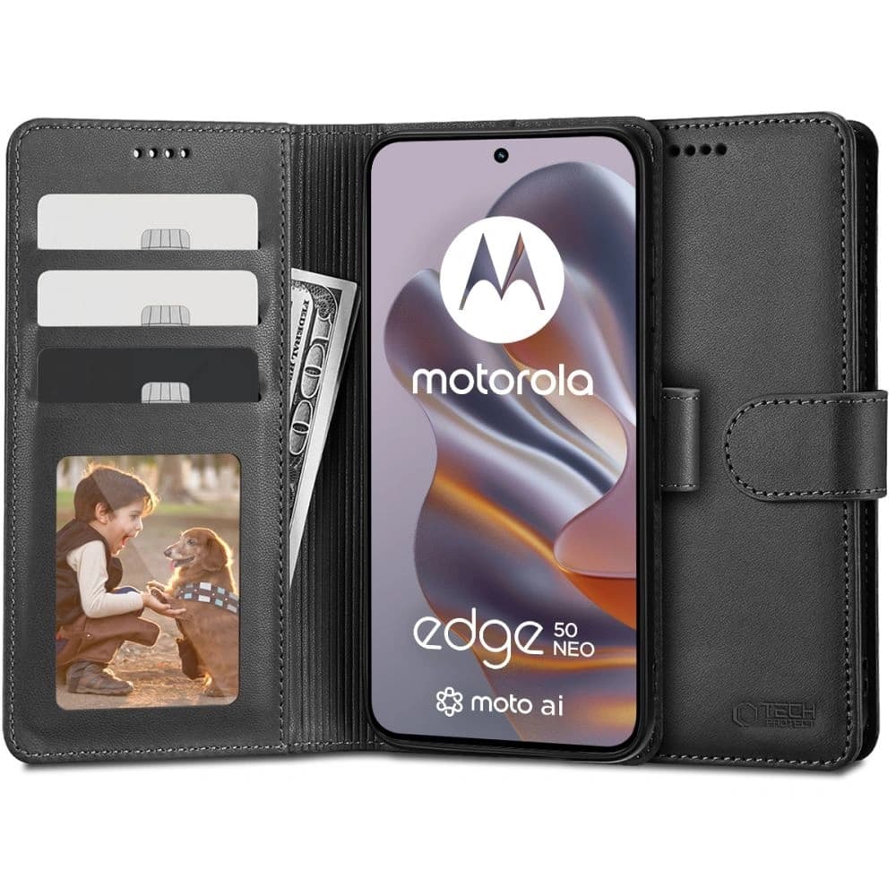 Tech-Protect Pénztárca Motorola Edge 50 Neo Fekete - 1