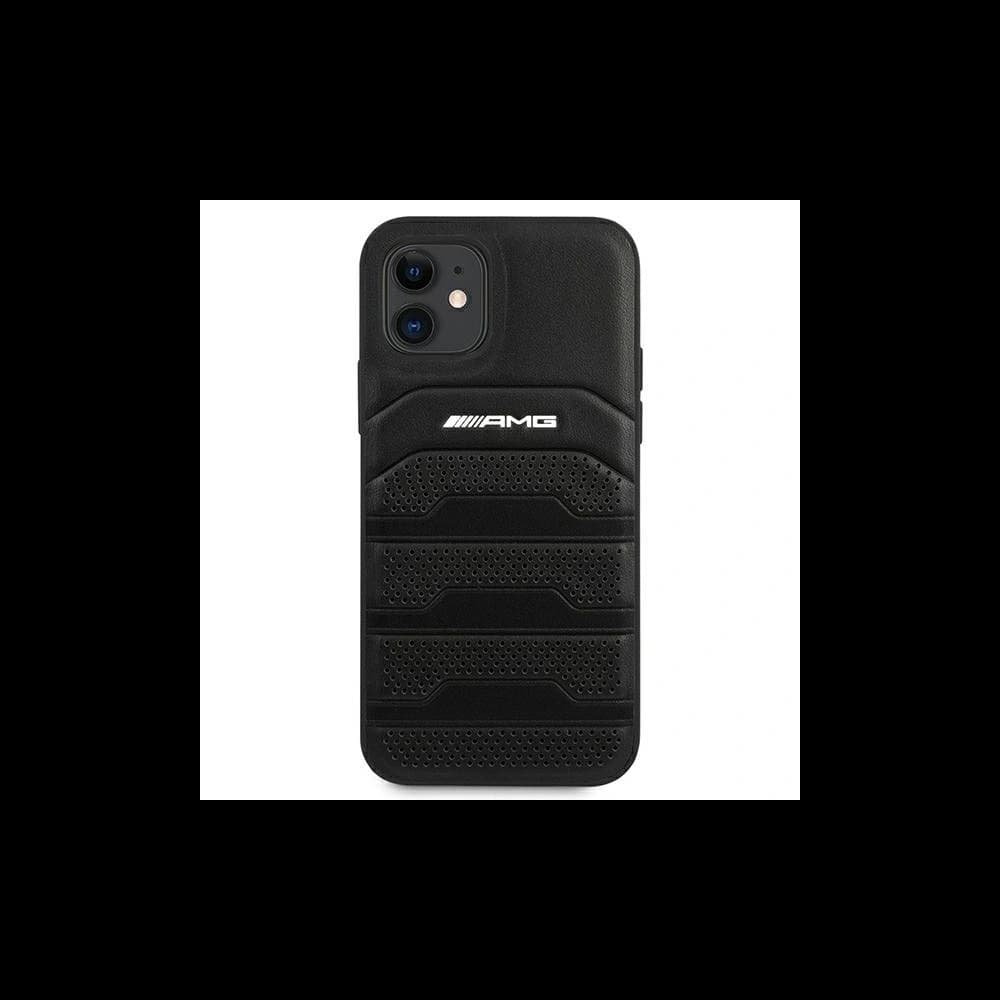 AMG AMHCP12SGSEBK Apple iPhone 12 mini hardcase Leather Debossed Lines black - 3