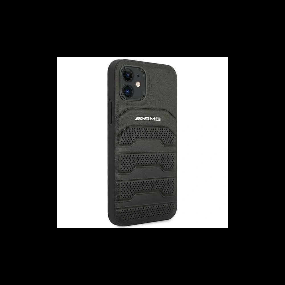 AMG AMHCP12SGSEBK Apple iPhone 12 mini hardcase Leather Debossed Lines black - 4