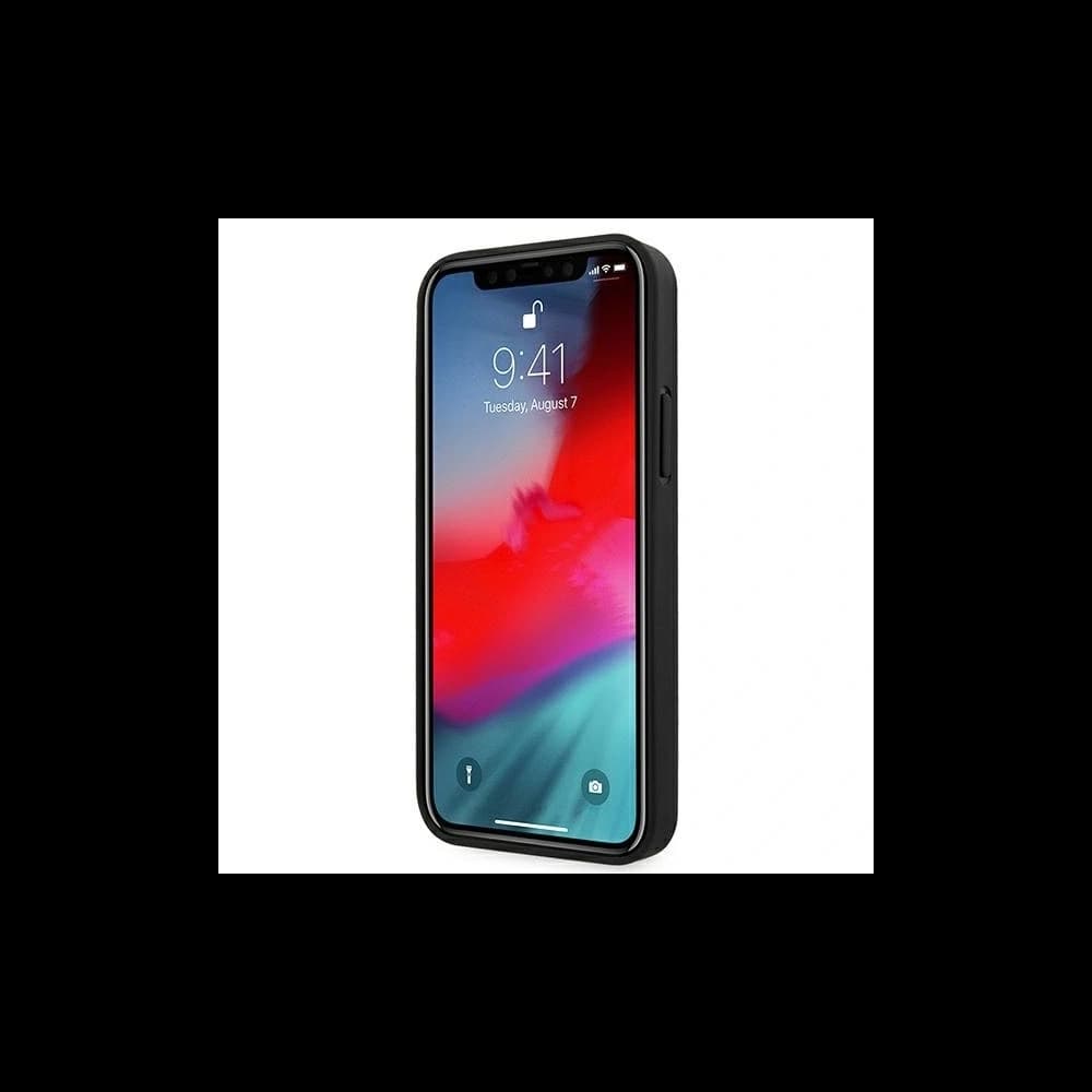 AMG AMHCP12SGSEBK Apple iPhone 12 mini hardcase Leather Debossed Lines black - 5