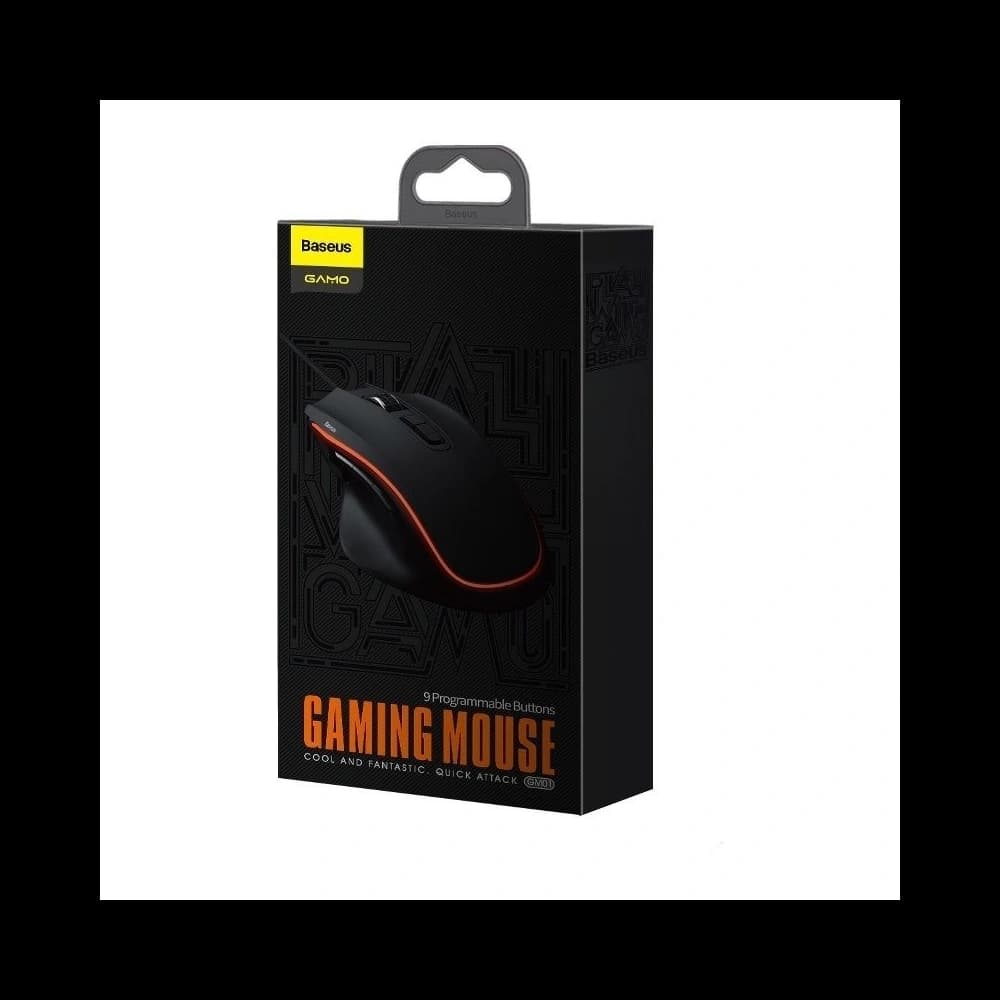 Baseus Gaming-Maus GAMO GM01, 9 programmierbare Tasten, 6400DPI (schwarz) - 8