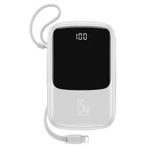 Baseus Q pow Digital Display 3A Powerbank 10000mAh (With IP Cable)White