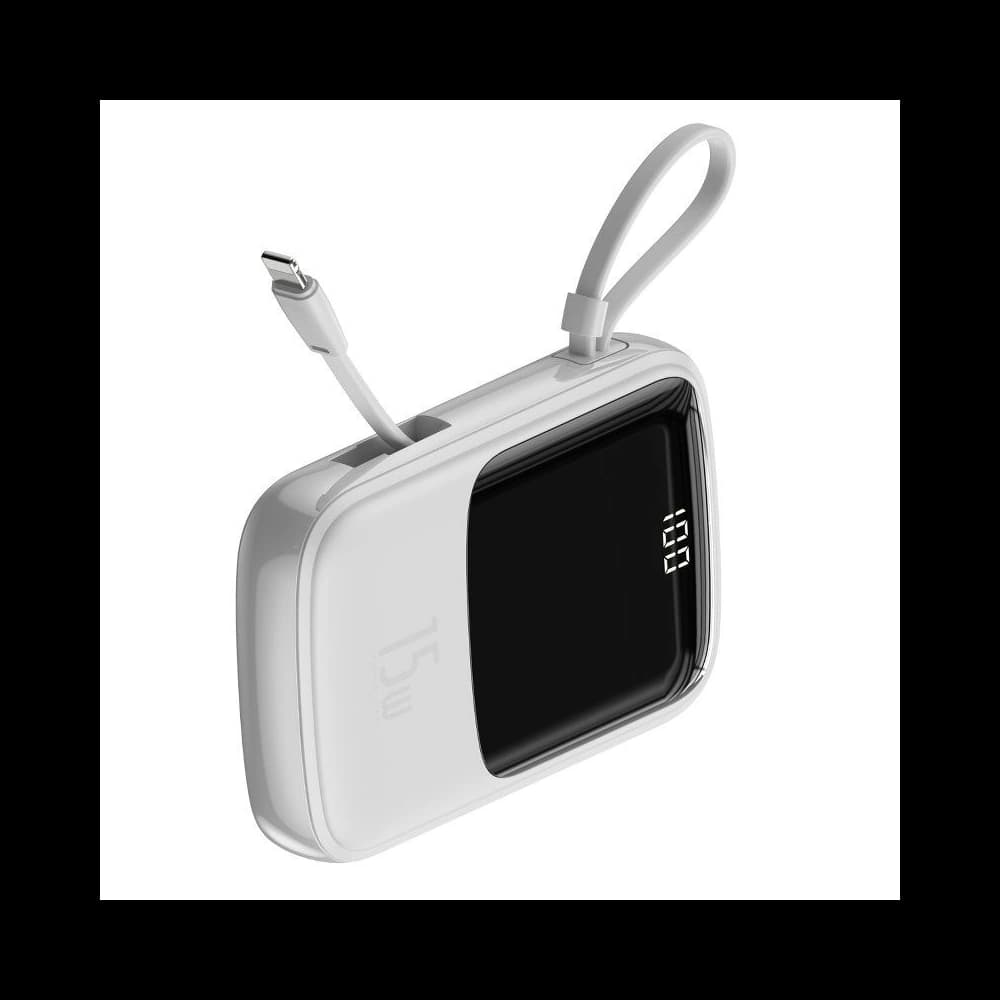 Powerbank Baseus Qpow z kablem Lightning, 10000mAh, 3A, 15W (biały) - 3