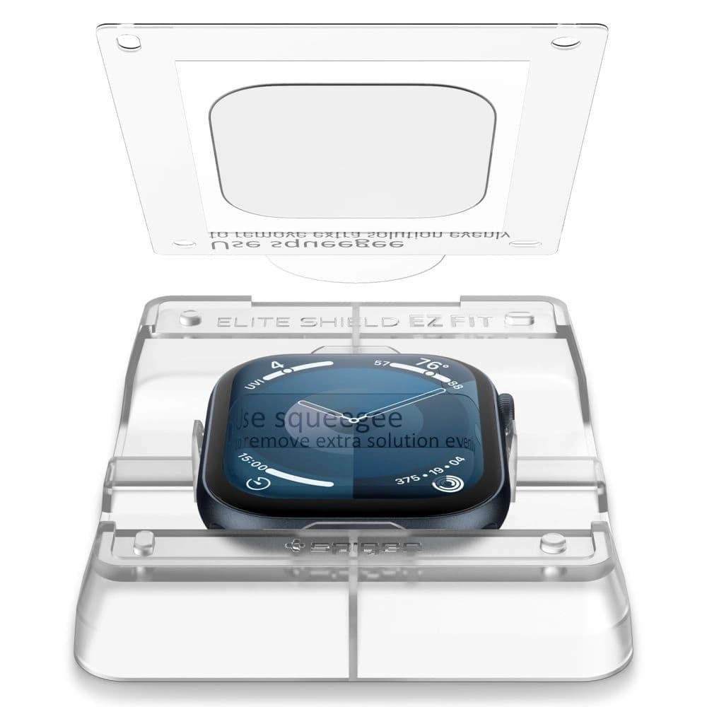 Hibrid üveg Spigen Elite Shield Ez Fit Apple Watch 10 / 11 42mm Átlátszó [2 PACK] - 3