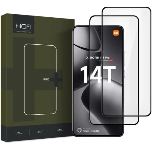 Hofi Glass Pro+ Xiaomi 14T / 14T Pro Schwarz [2 PACK]