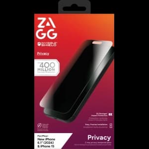 ZAGG InvisibleShield Glass Elite Privacy Apple iPhone 15 / 16