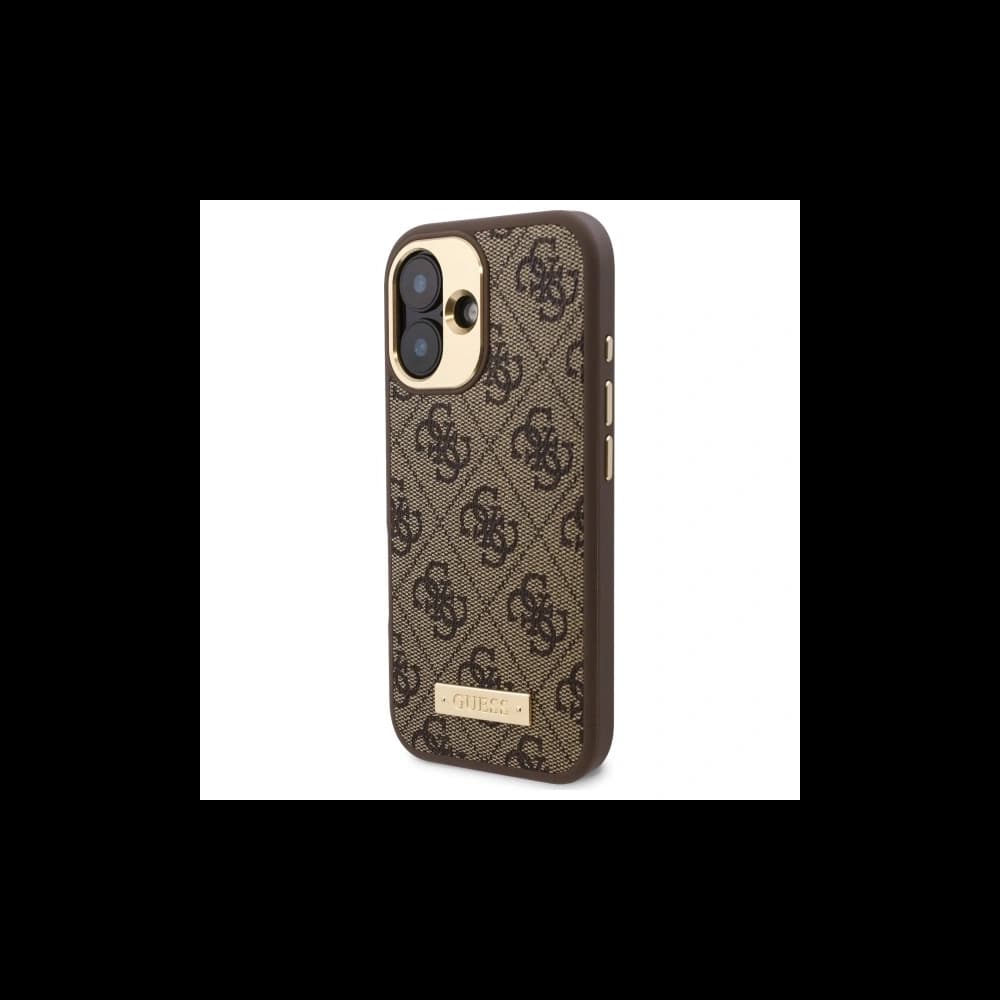 Guess GUHMP16MU4GPRW Apple iPhone 16 Plus Hardcase 4G Logo-Platte MagSafe braun - 2