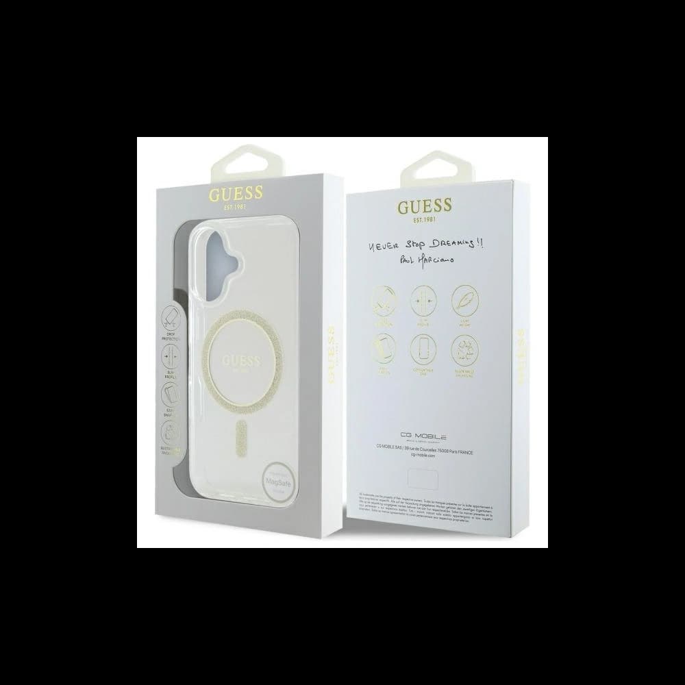 Guess GUHMP16MHFGERET Apple iPhone 16 Plus hardcase IML Glitter Circle MagSafe transparent - 8