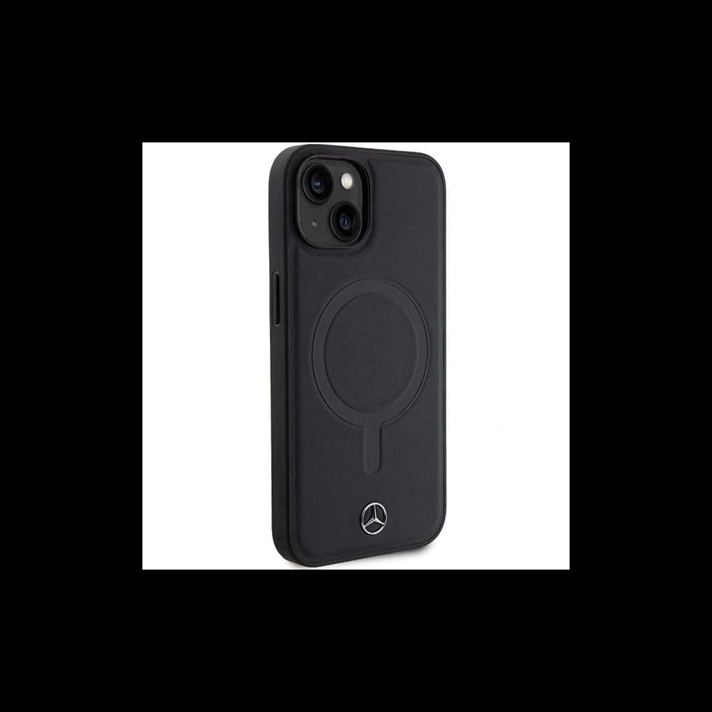 Mercedes MEHMP14S23RCMK Apple iPhone 13 / 14 / 15 Hardcase Smooth Leather MagSafe schwarz - 4