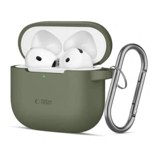 Tech-Protect Szilikon Horgony Apple Airpods 4 Olíva Zöld