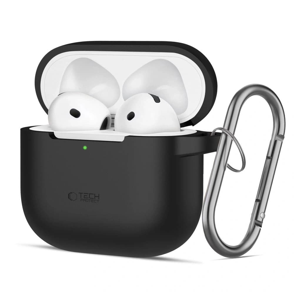Tech-Protect Cârlig din silicon Apple Airpods 4 Negru - 1