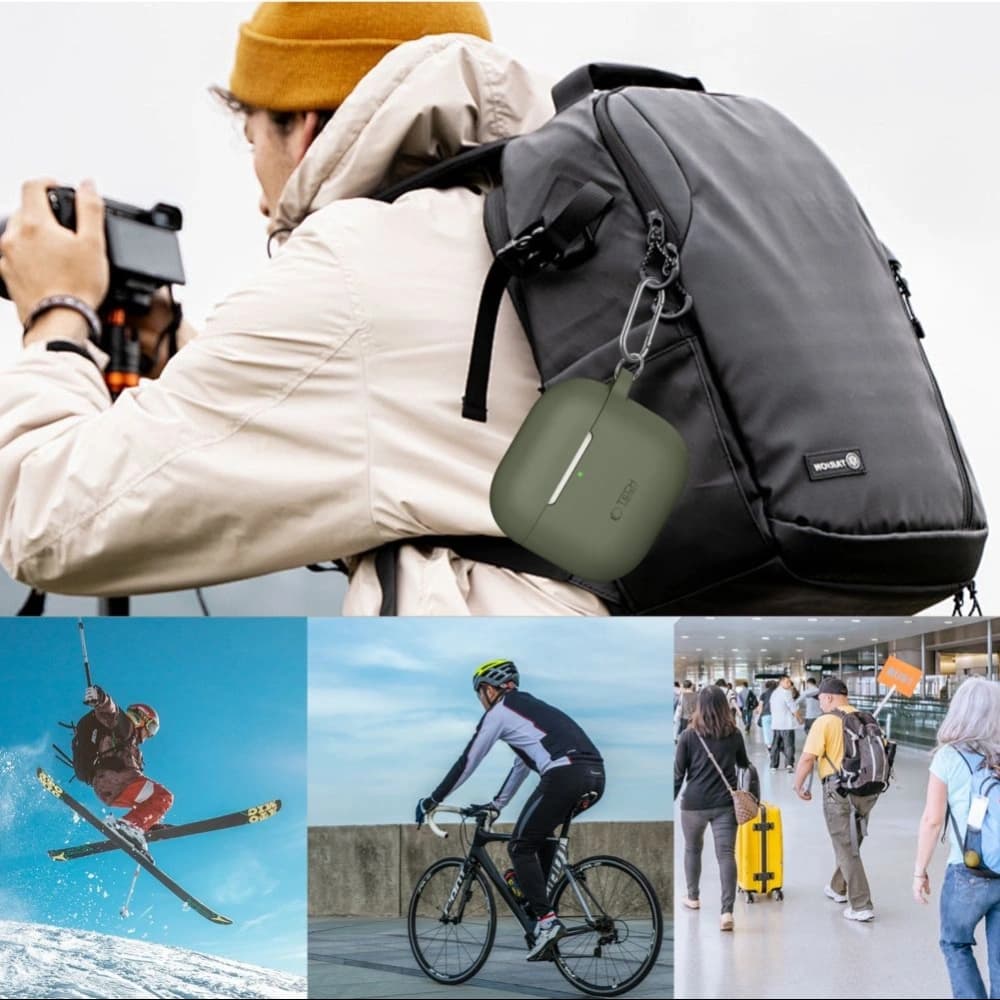 Tech-Protect Cârlig din silicon Apple Airpods 4 Negru - 4