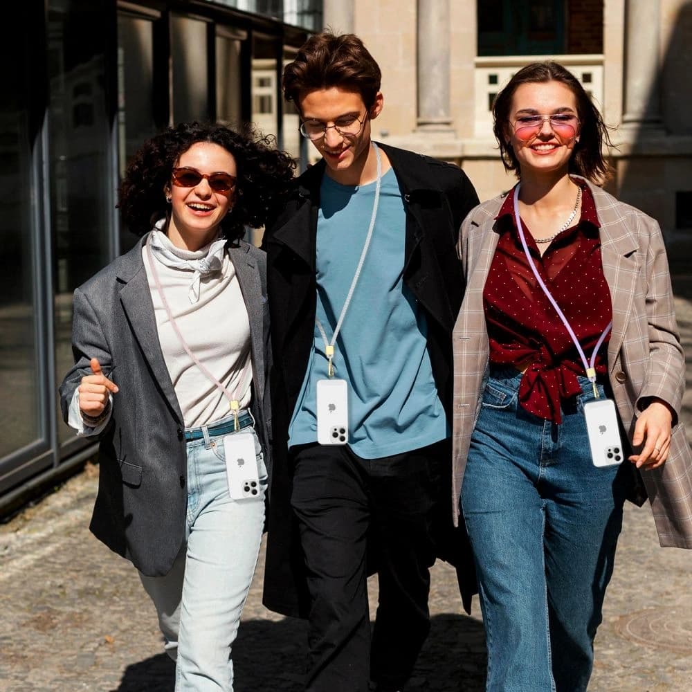 Smyč / pásek Tech-Protect C2S Rope Crossbody Strap Baby Pink/gold - 3