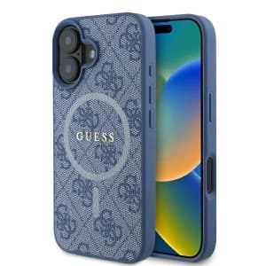 Guess GUHMP16MG4GFRB Apple iPhone 16 Plus hardcase 4G Ring Classic Logo MagSafe blue