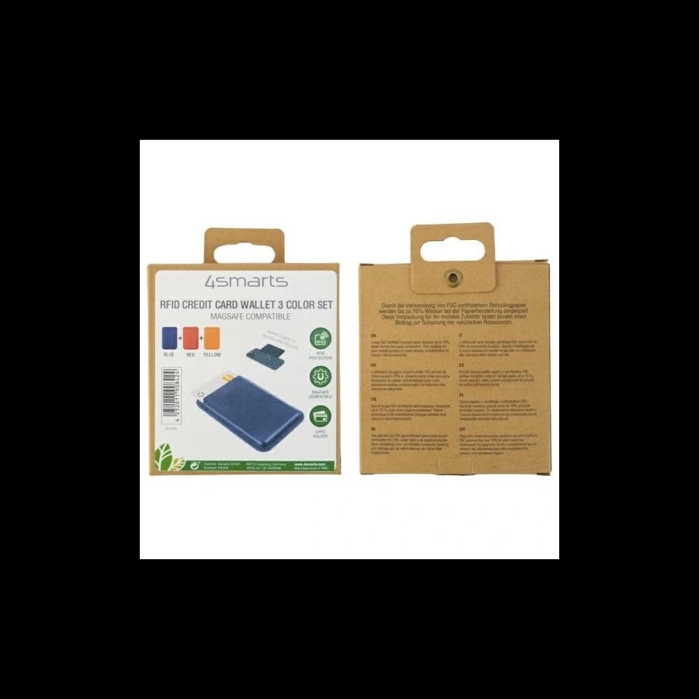 4smarts Geldbörse Magnetic Hülle RFID MagCase blau + rot + gelb - 11