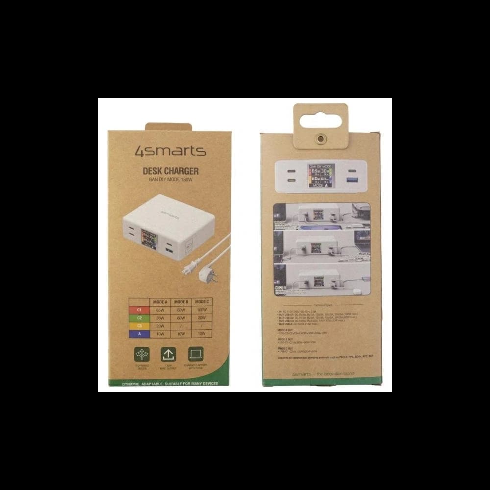 4smarts 130W GaN Stație de Încărcare DIY Albă - 4