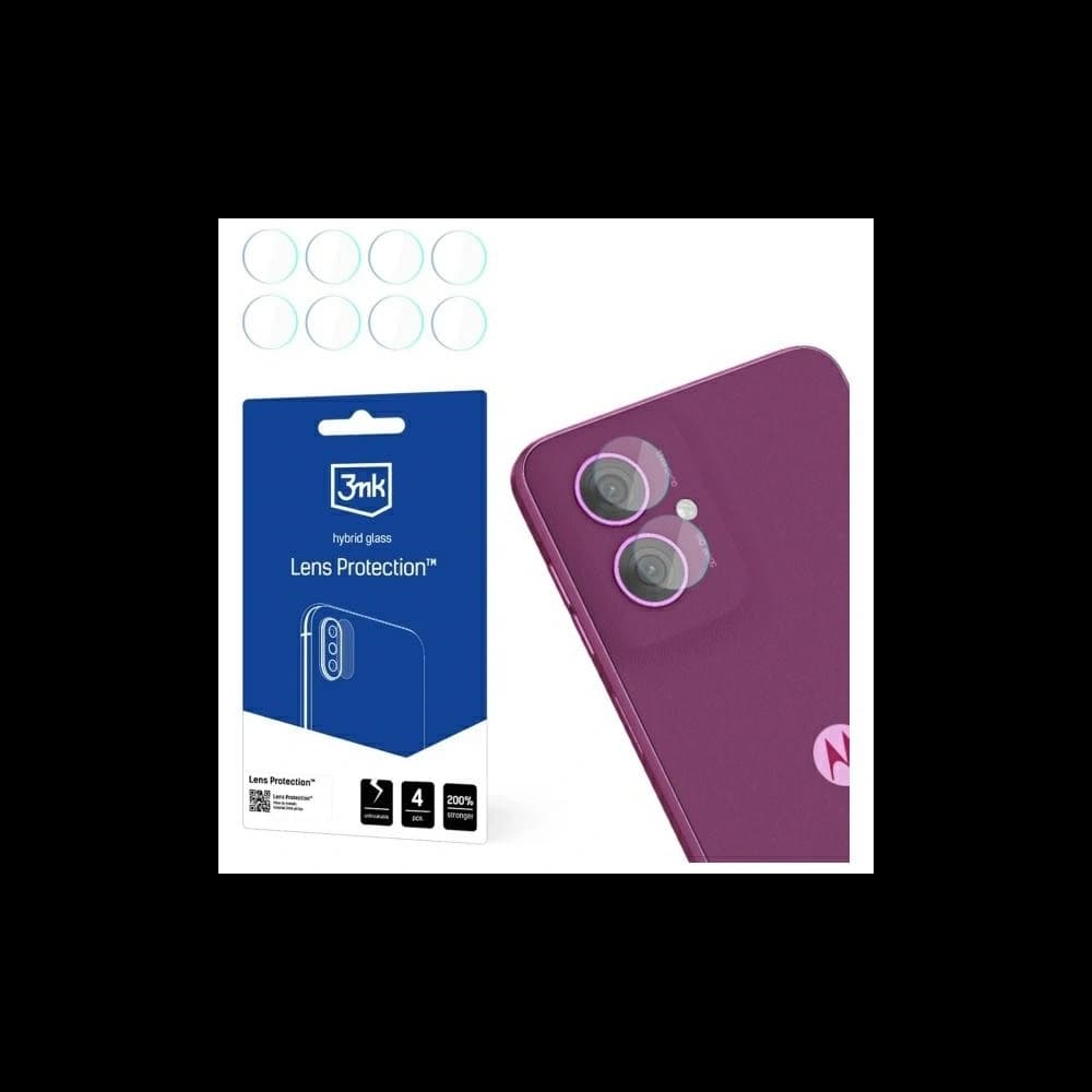 Hybriční sklo na objektiv fotoaparátu 3MK Ochrana objektivu Motorola Moto G55 5G [4 PACK] - 1