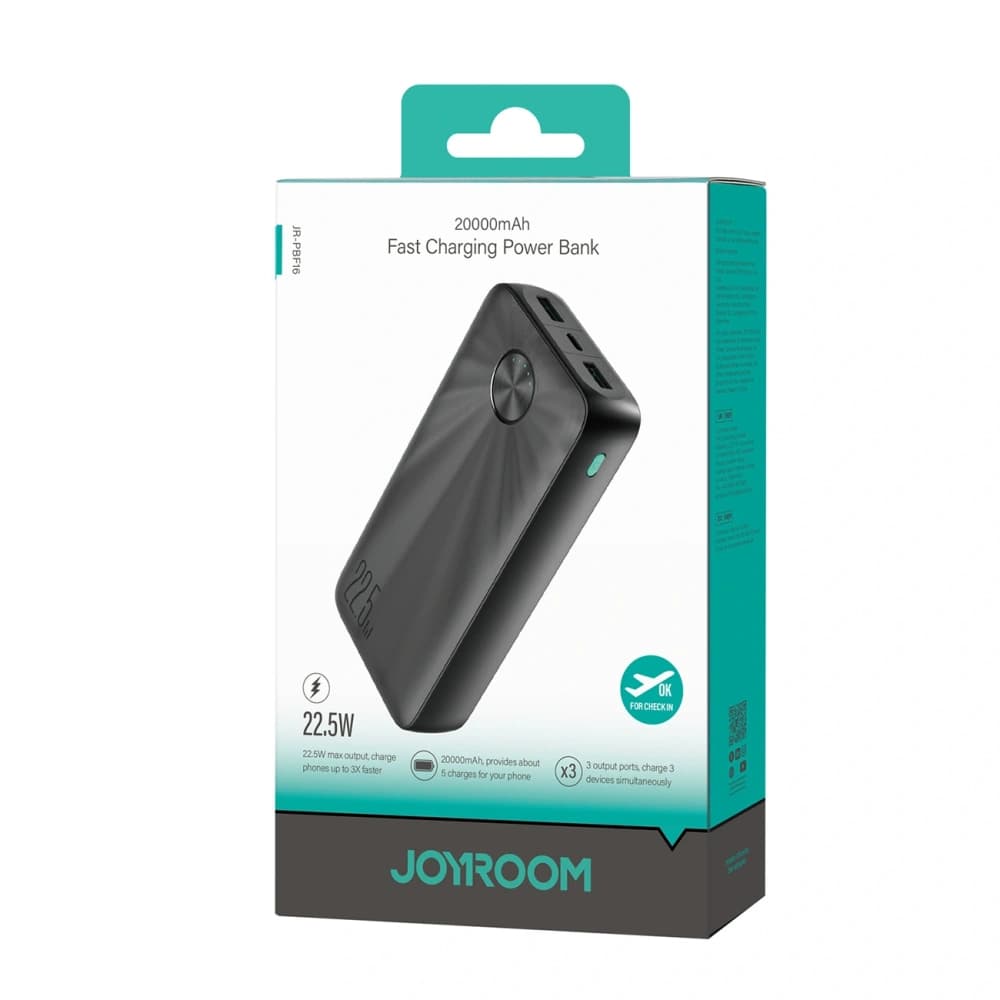 Joyroom JR-PBF16 powerbank de 20000mAh USB-C USB-A 22.5W negru - 7
