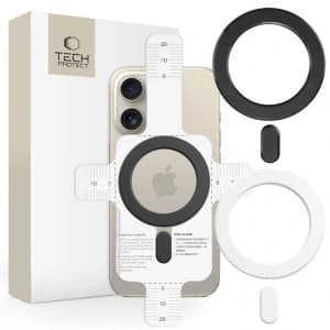 Blaszka Tech-Protect MMP-100 Magnetic MagSafe Kroužek Černý & Bílý [2 PACK]