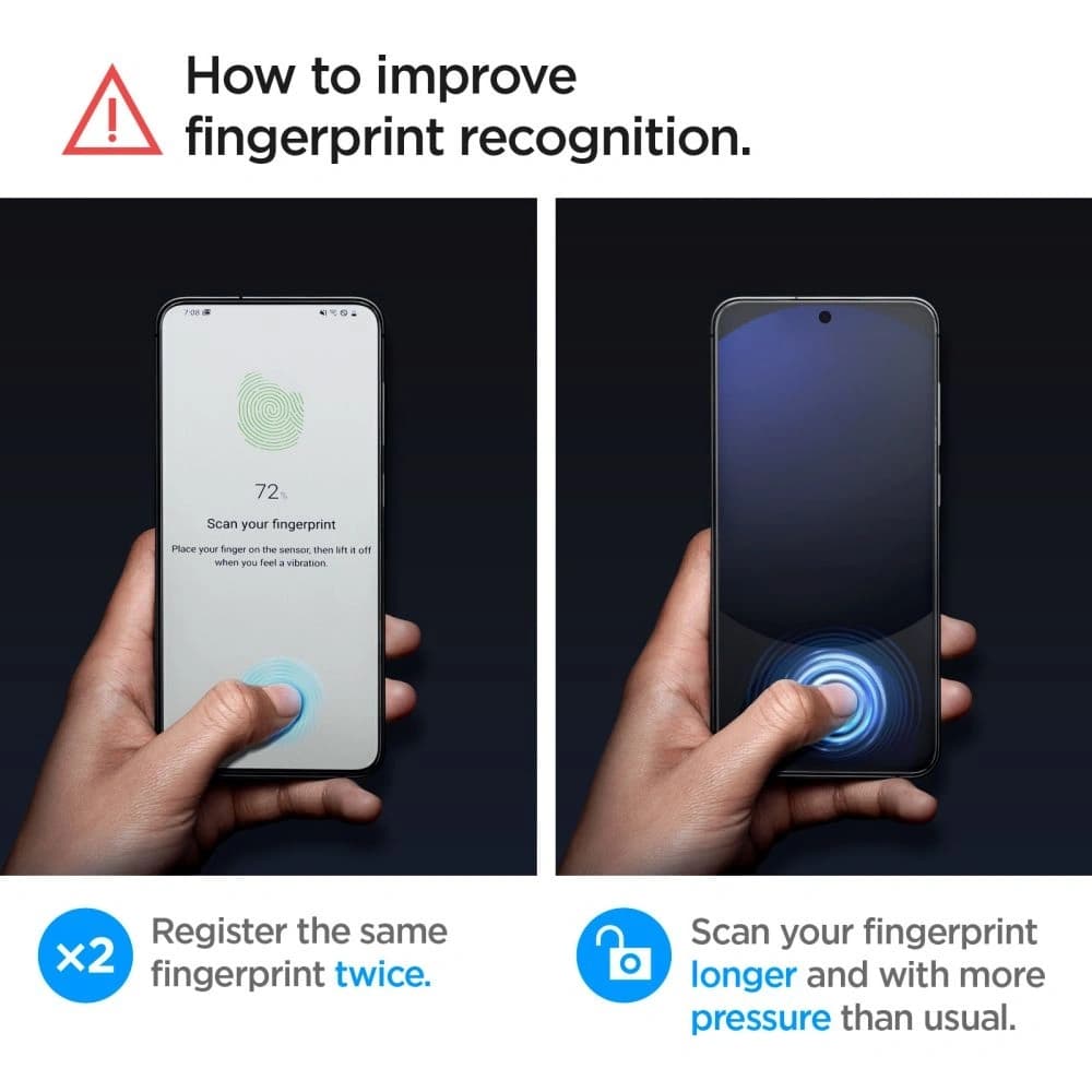 Tvrzené sklo Spigen GLAS.tR ez Fit Samsung Galaxy S24 FE Clear [2 PACK] - 14