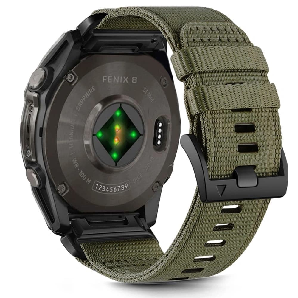 Tech-Protect Nylon Classic Garmin Fenix 5x / 5x Plus / 6x / 6x Pro / 7x / 8 51mm Olivgrün - 1