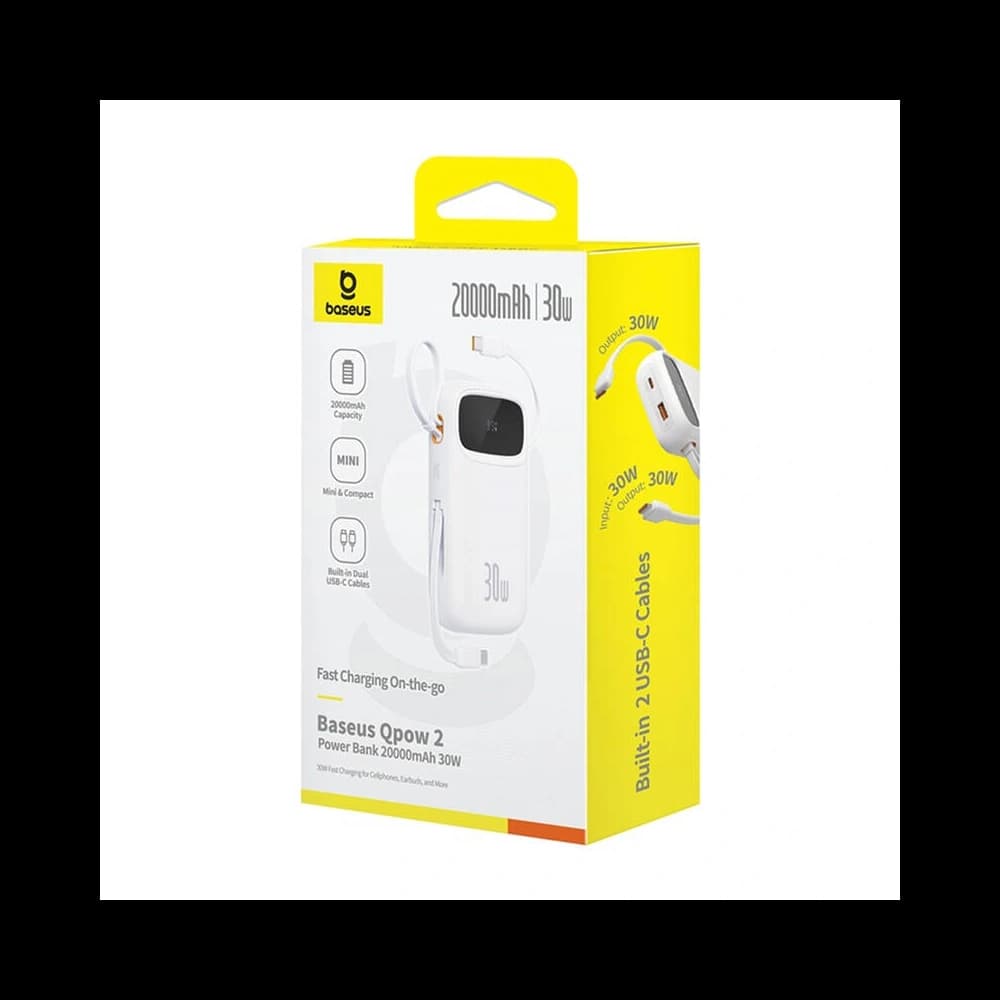 Baseus QPow 2 20000mAh 30W 2xUSB-C powerbank (white) - 7