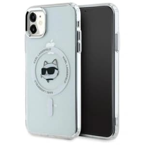 Karl Lagerfeld KLHMN61HLSCHH Apple iPhone 11 / XR hardcase IML Metal Choupette Head MagSafe white