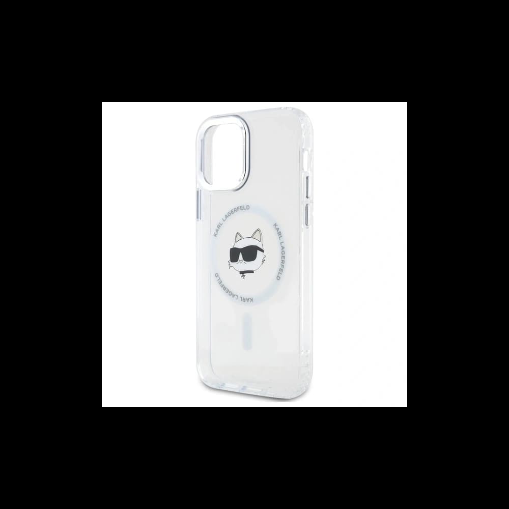 Karl Lagerfeld KLHMP12MHLSCHH Apple iPhone 12 / 12 Pro Hartschale IML Metall Choupette Kopf MagSafe weiß - 6