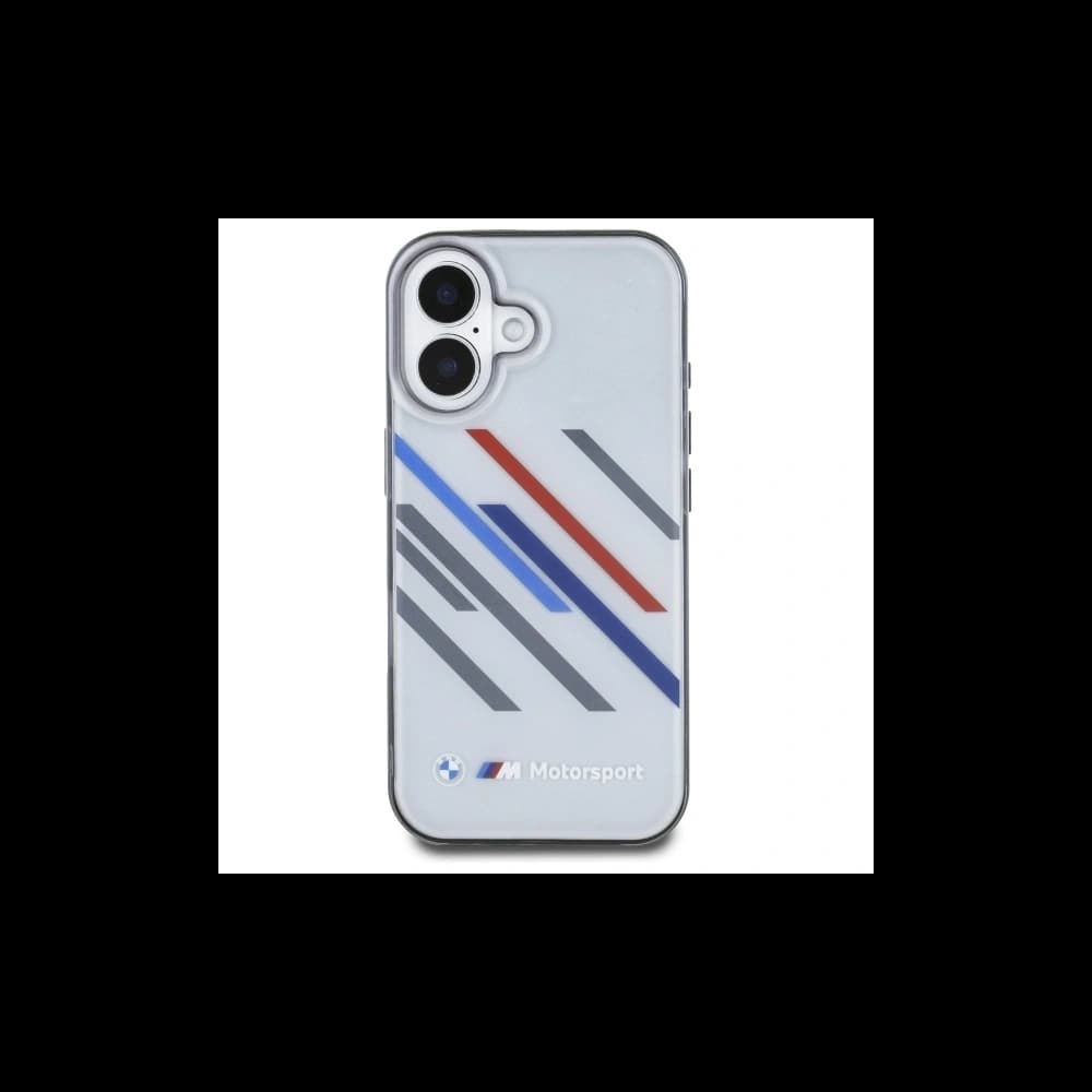 BMW BMHCP16M23HTRAG Apple iPhone 16 Plus hardcase Motorsport IML Random Stripes grey - 3