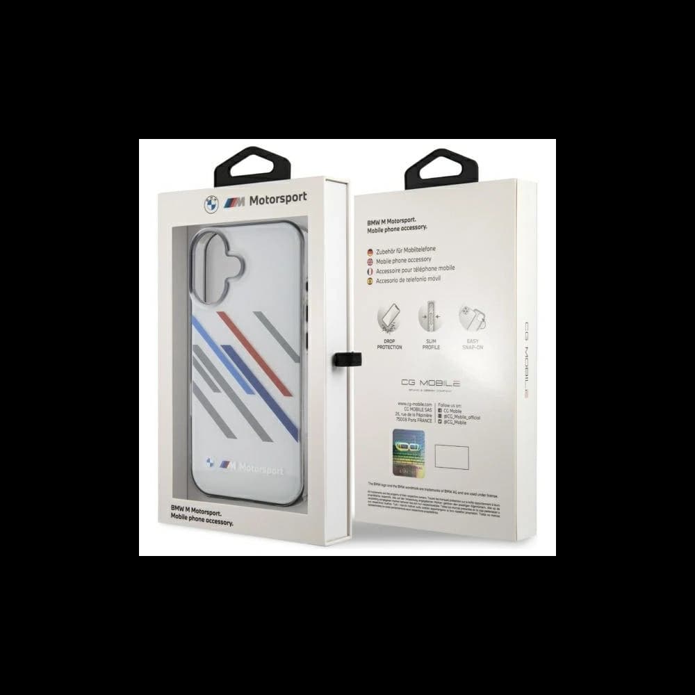 BMW BMHCP16M23HTRAG Apple iPhone 16 Plus hardcase Motorsport IML Random Stripes grey - 8