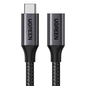 UGREEN US372 USB-C 3.2 Stecker zu USB-C Gen 2 Buchse Verlängerungskabel 1m (schwarz)